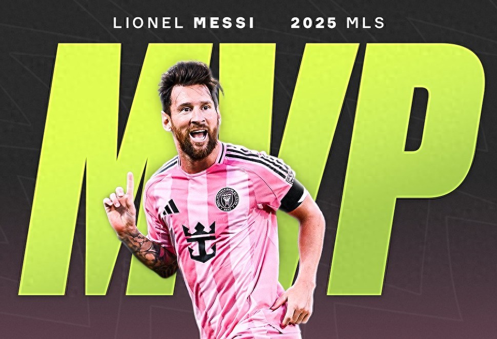 梅西當(dāng)選本賽季美職聯(lián)MVP,是美職聯(lián)歷史首位蟬聯(lián)MVP的球員